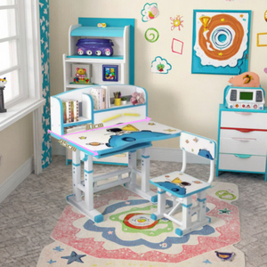 New Design Ergonomic Adjustable Kids <strong>Study</strong> Table Chair Set Modern Home School Furniture Metal Wood Bedroom <strong>Material</strong> - Product Image 2