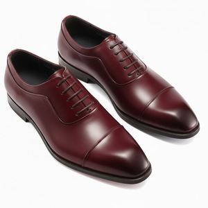 Chaussures habillées légères en cuir premium pour hommes, à lacets, bout pointu ouvert, pour affaires et mariages, collection hiver - Product Image 5