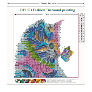 Vente en gros usine Peinture <span class=keywords><strong>diamant</strong></span> 5D DIY, Série animale Chat et Papillon colorés, <span class=keywords><strong>Broderie</strong></span> <span class=keywords><strong>diamant</strong></span>ée, Décoration murale à diamants partiels - Product Image 2