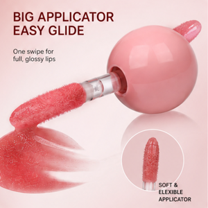 2.5ml Mirror Shine Long Lasting <b>wave</b> lip gloss tube with spherical pink <b>cap</b> for Party Makeup wholesale Custom Logo - Product Image 2