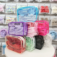 Ensemble d'accessoires capillaires élégants et durables en plastique faits à la main pour salon de beauté : pince à cheveux fleurie, bandeau nœud, ornements pour filles, queue de cheval
