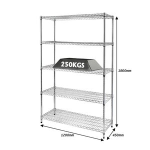 רב שכבתית חוט כרום מסחרי מדפים מתלה מתכת רשת מדפים - Product Image 2