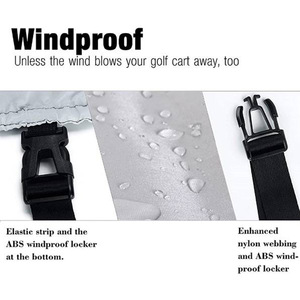 Housse de protection pour voiturette de golf 4 places 280x120x168cm, robuste, anti-UV, imperméable, pour usage extérieur - Product Image 3