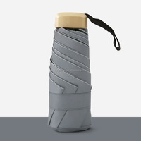 Mini parasol portable ultra léger avec LOGO personnalisé, parapluie transparent à 6 os, colle noire, écran solaire plat