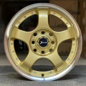 ล้อแม็กซ์อลูมิเนียมอัลลอย X-RIMS 4x114.3 4x100 ขนาด 14 นิ้ว สีทอง 6 ก้าน <span class=keywords><strong>4</strong></span> รู สำหรับ <span class=keywords><strong>Honda</strong></span> <span class=keywords><strong>Civic</strong></span> <span class=keywords><strong>EG</strong></span> - Product Image 1