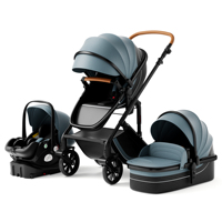 Poussette bébé pliable 3-en-1 4-en-1, berceau sécurisé, siège auto ISOfix certifié EN1888, cadre en acier inoxydable pour système de voyage enfant