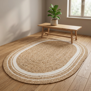 Tapis de salon extérieur rectangulaire épais en jute naturelle, tressé de manière complexe, réversible, taille personnalisée, fait main, durable - Product Image 2