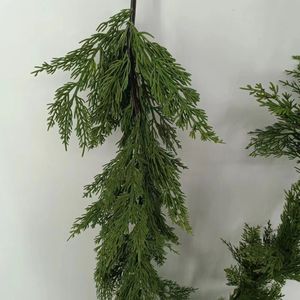 Usines de décoration de Noël, vente en gros de guirlandes de feuilles de cyprès artificielles, <span class=keywords><strong>plantes</strong></span> artificielles de qualité supérieure - Product Image 3