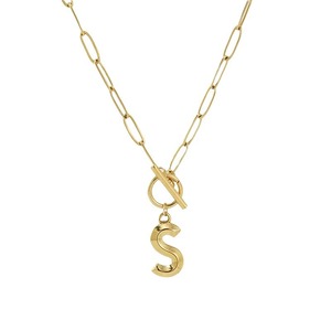 Collar con Inicial de Moda TD para <span class=keywords><strong>Mujer</strong></span>, Cadena Minimalista de Acero Inoxidable para Clavícula, Chapado en Oro de 18K, Estilo Europeo Americano, para Fiesta - Product Image 4