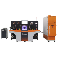 Machine de découpe laser CO2 automatique 4 axes refroidie par eau DARUI D360 pour étiquettes, bois, papier, films, matériaux PLT/AI/BMP, découpe en continu