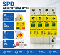 Parafoudre triphasé quatre fils AC SPD 380V 420V 20KA 10KA sur rail DIN pour système de distribution d'énergie, armoire, panneau, boîtier