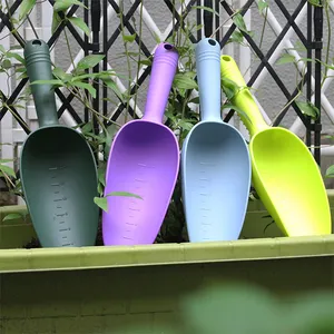 Vertak-Pala antideslizante de plástico para jardín, pala de plástico con marco de centímetro, para suelo de planta con agujero colgante