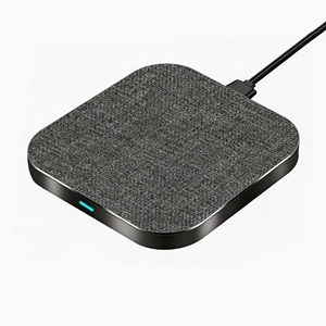 Base de Carga Inalámbrica INPUTECH de 15W con Superficie de Tela y Aleación de Aluminio, Cargador Rápido de Escritorio para Todos los Teléfonos Inteligentes - Product Image 1