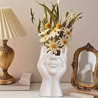 Vase Pot de Fleur Créatif Nordique en Forme de Visage, Décoration Simple et Tendance pour la Maison, le Salon ou le Bureau