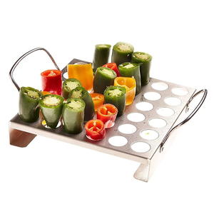 Giá Nướng <span class=keywords><strong>Jalapeno</strong></span> 36 Lỗ Có Tay Cầm Dễ Dàng Lấy Lò Nướng Nướng Hoạt Động Tốt Với Ớt Và Ống Quấn Gà Hoặc Chân - Product Image 6