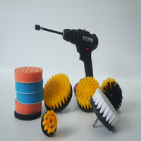 Ensemble d'accessoires de brosse de forage 30 pièces, tampons à récurer et éponge, brosse à récurer électrique avec fixation longue tout usage
