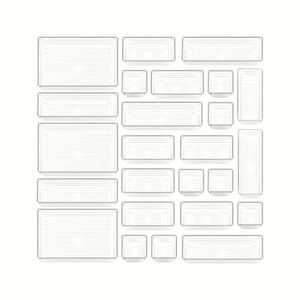 7/16/25pcs Rectangle Clear Eco-Friendly <b>Drawer</b> Organizers Set Multifunctional <b>Storage</b> Bins <b>for</b> Makeup/Jewelries/Bedroom/Office - Product Image 1