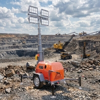 Tour d'éclairage mobile LED DC 7m blanc chaud avec générateur diesel, garantie 1 an, pour éclairage nocturne de jardin et aménagement paysager