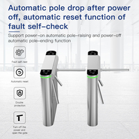 Porte tournante à trois rouleaux Thinmo en acier inoxydable, à deux sens, avec lecteur de carte, anti-tailgating, communication TCP/IP, reconnaissance faciale