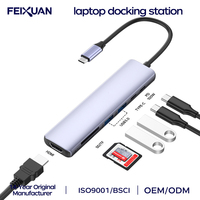 Adaptateur 7-en-1 Type-C vers USB 3.0 AF*2 + SD/TF (2.0) + Type-C (Données) + (4K/60 Hz) + PD