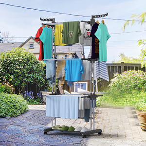 Tendedero <span class=keywords><strong>de</strong></span> <span class=keywords><strong>Ropa</strong></span> Plegable <span class=keywords><strong>de</strong></span> 3 Niveles con Ruedas, el Más Vendido, para Interiores y Exteriores - Product Image 1