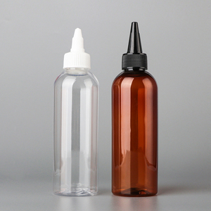 Bán hàng nóng 50 ml 250ml 8oz 100 ml rõ ràng Applicator chai nhựa trong suốt Pet bóp chai Twist cap mực tóc dầu chai - Product Image 1