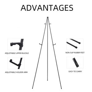 ポータブル金属折りたたみスチール絵画ディスプレイスタンドイーゼルダブルバックル付きテレスコピック三脚スケッチ用 - Product Image 3