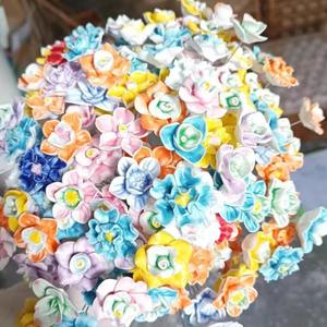 Jingdezhen cerámica ecológica alta calidad flor amasado a mano eterno decoración del hogar sala de estar artesanía Rosa peonía flor - Product Image 3