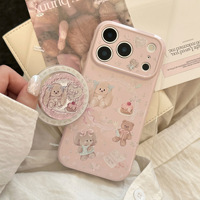 Coque de téléphone magnétique scintillante pour Apple 17 Promax 16 avec figurines florales, compatible iPhone 13 et iPhone 15 14, coque souple