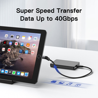 Adaptateur USB4.0 OTG USB C mâle vers USB C femelle à 90 degrés avec charge rapide PD 100W pour ordinateurs portables, téléphones, consoles de jeux