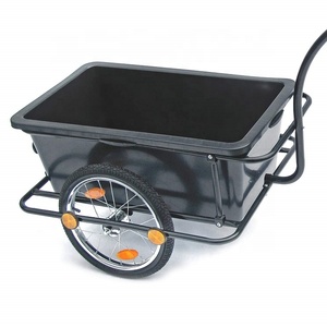 Grand plateau en plastique <span class=keywords><strong>Chariot</strong></span> à main Outil utilitaire Transport <span class=keywords><strong>Chariot</strong></span> à bagages Vélo Cargo Remorque - Product Image 1