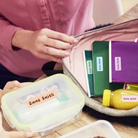 Stiker Warna-warni Tahan Air, Dapat Dihapus, Dapat Ditulisi, untuk Label Nama, Botol Anak, Penyimpanan Dapur, Organisasi Kantor