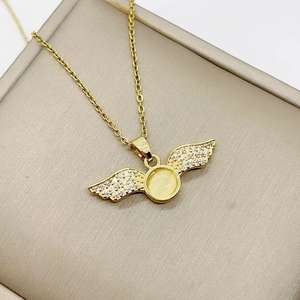 Tendance Plaqué Or Ailes D'ange Hip Hop Pendentif Sublimation Bijoux Papillon Forme Lien Pendentif Collier - Product Image 2