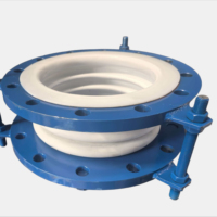 Junta de Expansión Metálica Pintada con Revestimiento de PTFE XQH-BCQ DN50 20X17X22mm L82mm PN0.25Mpa, con Brida, Baja Presión, Especializada para Corrosión
