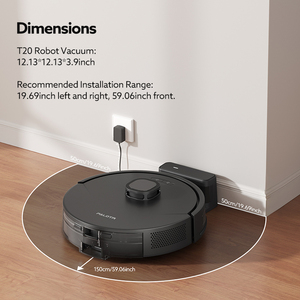 Robot Vacuum QT20 Suction 3000Pa Strong Suction LDS Mapping WiFi App Control Wet & <b>Dry</b> Brushless Motor for Home Cleaning - Product Image 6
