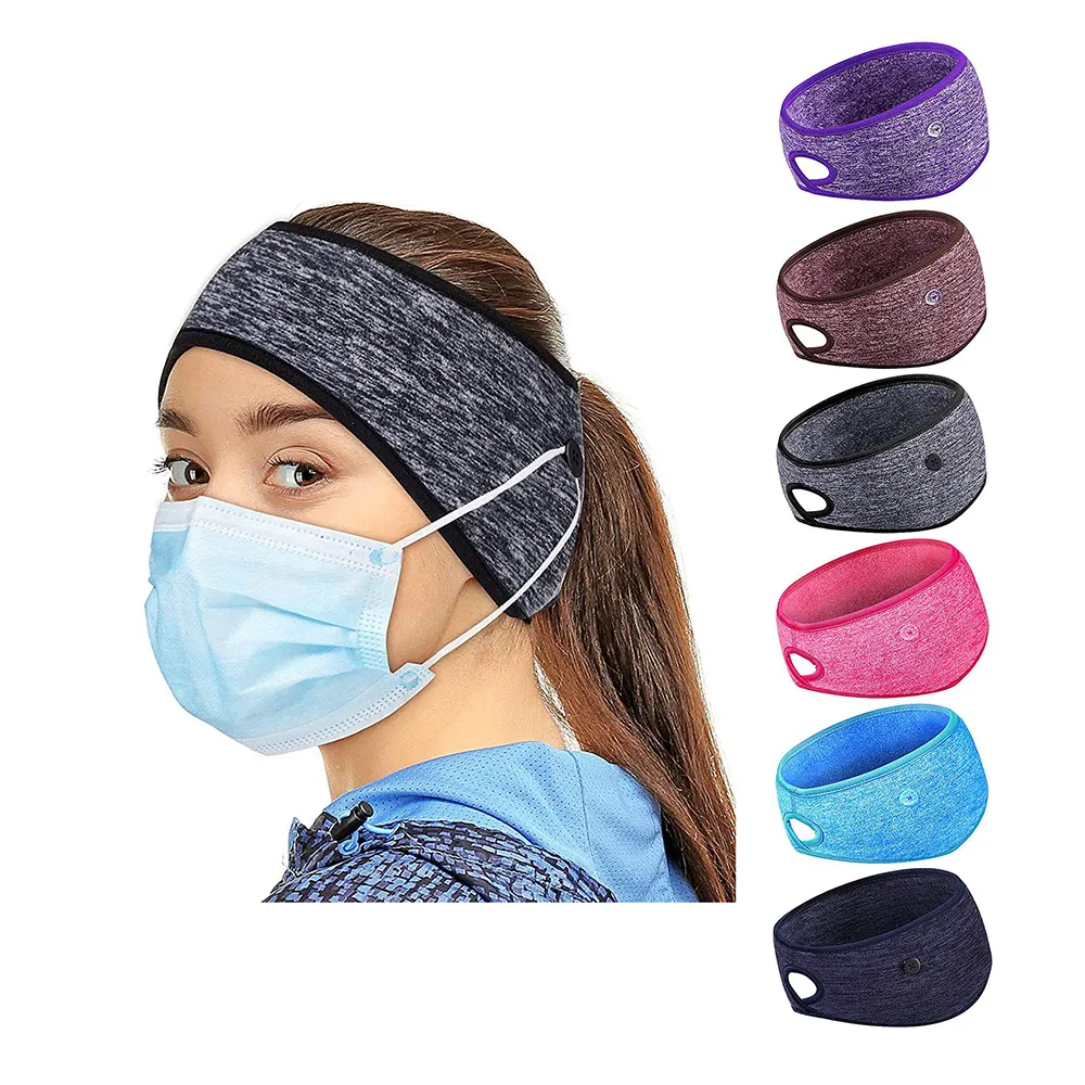 Wholesale Fleece Ear Warmers Headband with hole for plait Winter Ear Muffs for Women Running Yoga Skiing Riding Ear Cover