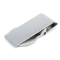 Porte-monnaie simple rond en acier inoxydable pour cartes bancaires, billets de banque, porte-billets, porte-tickets, porte-monnaie en alliage de zinc, porte-monnaie en métal vierge