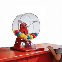 Machine de loterie dorée en plastique pour jeu de bingo, avec 100 balles de ping-pong numérotées, pour jeu de bingo portable et personnalisé à gravité