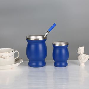 Stylish 8oz Yerba Mate Cup Stainless Steel Modern Coffee Tea <b>Drinking</b> Mug - Product Image 3