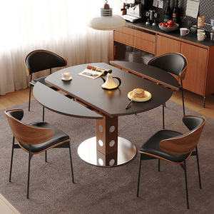 Modern Minimalist <strong>Dining</strong> <strong>Set</strong> with Walnut Chairs, Square <strong>Dining</strong> Table for <strong>Small</strong> Space, Nordic Style Kitchen Furniture - Product Image 4