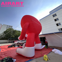 Personnage gonflable publicitaire en forme de cœur rouge sur mesure, ballon gonflable en forme de cœur de personnage de dessin animé