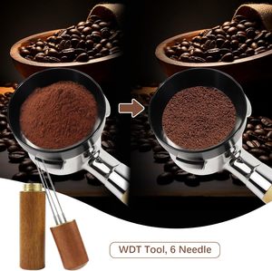 เครื่องกวนผงกาแฟแบบพกพาด้ามจับทำจากไม้บาริสต้าอุปกรณ์8เข็ม - Product Image 6