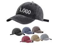 Topi jins Logo kustom kualitas tinggi topi bisbol koboi dicuci tertekan 100% katun 6 Panel bersulam tagihan tua