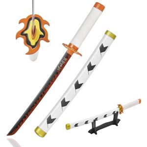 45cm Japonais Anime Demon Slayer Réel 440ss Cosplay Prop Nichirin Lame Kyojuro <span class=keywords><strong>Rengoku</strong></span> Petit <span class=keywords><strong>Katana</strong></span> pour Enfants - Product Image 1