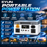 Station d'alimentation portable EYUN 314Ah LiFePO4, sortie AC 300W 500W 1000W, charge solaire, alimentation de secours pour la maison, camping-car, camping