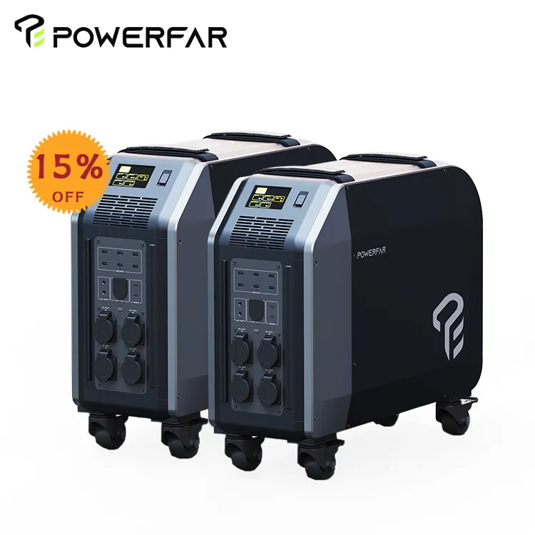 Power far Energy Tragbare Stromstationen 5kW 51,2 V 100Ah Batterie Home Energy Storage