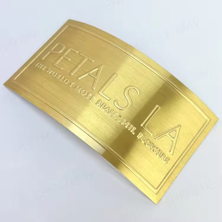 Screen Printed Aluminum Label Custom Color Metal Nameplate Adhesive Backing for Apparel Beverage Eco-friendly Luxury Packaging