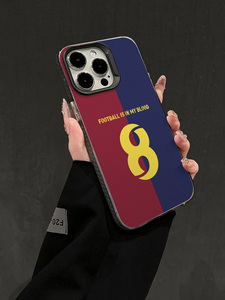 Funda para Teléfono con Número 4 de Fútbol, Funda Deportiva Resistente a Impactos en Rojo y Azul para iPhone 16/15/14/13/12 Pro Max, Funda Antigolpes - Product Image 4