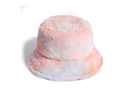 Chaud élégant fausse fourrure chaud floue moelleux dessin animé feuille velours pêcheur hiver arc-en-ciel nuage cravate teinture conception seau chapeau