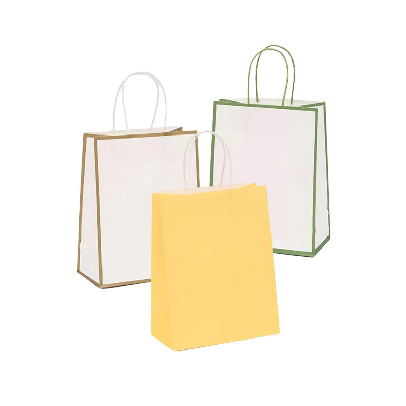 공장 가격 품질 보장 인쇄 로고 사용자 정의, 컬러 재활용 소매 선물 브라운 화이트 크래프트 종이 가방/